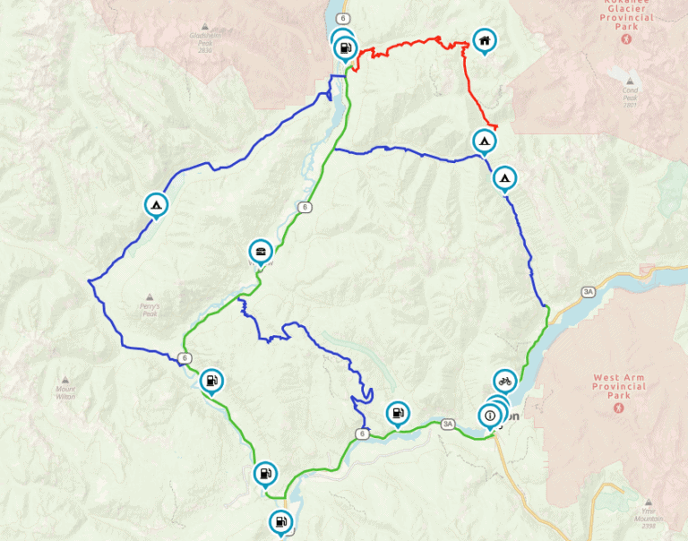 map of lemon Creek motorcycle route