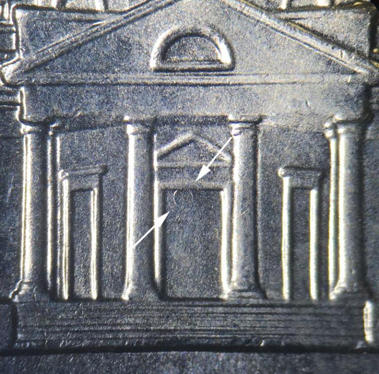 circle mark on coin