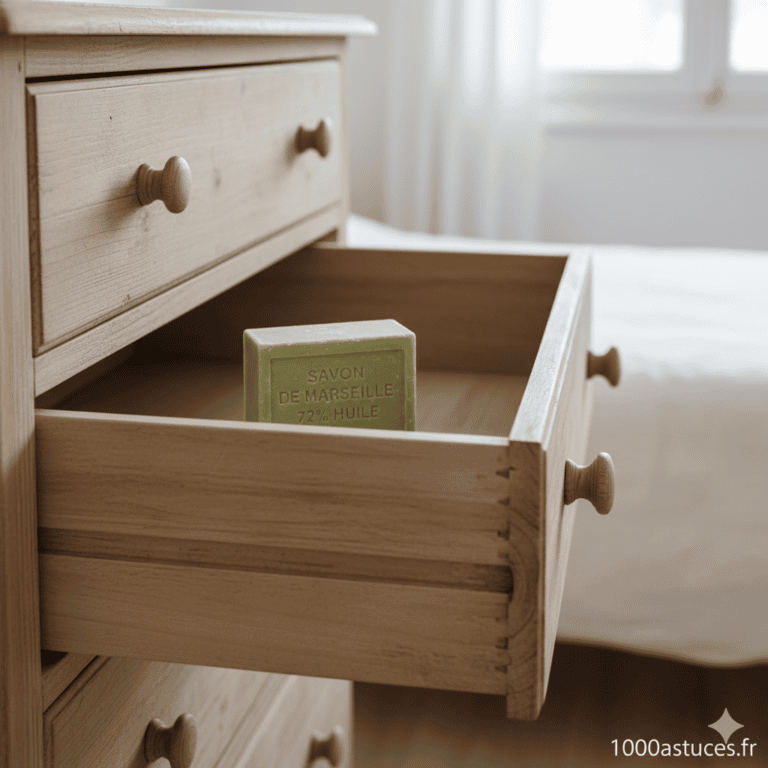 Un tiroir qui frotte ou bloque ? Découvrez une astuce simple au savon de Marseille pour le faire glisser comme neuf. Toutes les étapes sont sur 1000astuces.fr. #tiroir #meuble #bricolage #savondeMarseille #astucesmaison