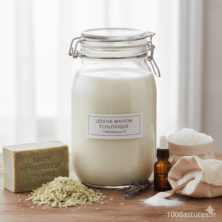 Envie de produits ménagers plus naturels ? Découvrez comment fabriquer facilement une lessive et un liquide vaisselle écologiques avec des ingrédients simples. Toutes les astuces sont sur 1000astuces.fr. #lessive #ecologie #zerodechet #maison #DIY