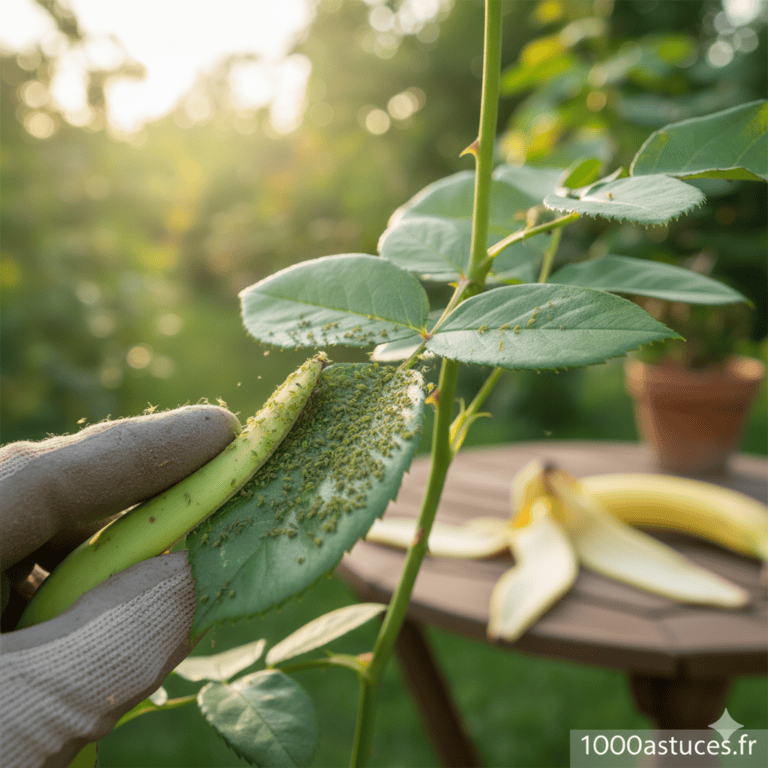 Des pucerons sur vos plantes ? Découvrez une astuce naturelle étonnante à base de peau de banane pour protéger votre jardin. Toutes les méthodes sont sur 1000astuces.fr. #pucerons #jardin #banane #naturel #astucesjardin