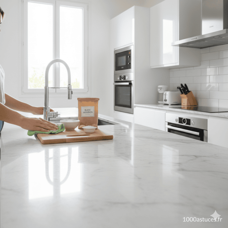 Le blanc de Meudon nettoie sans rayer : inox, plaques, surfaces fragiles… Découvrez comment l’utiliser pour une cuisine éclatante. Toutes les astuces sont sur 1000astuces.fr. #cuisine #nettoyage #blancdeMeudon #inox #astucesmaison