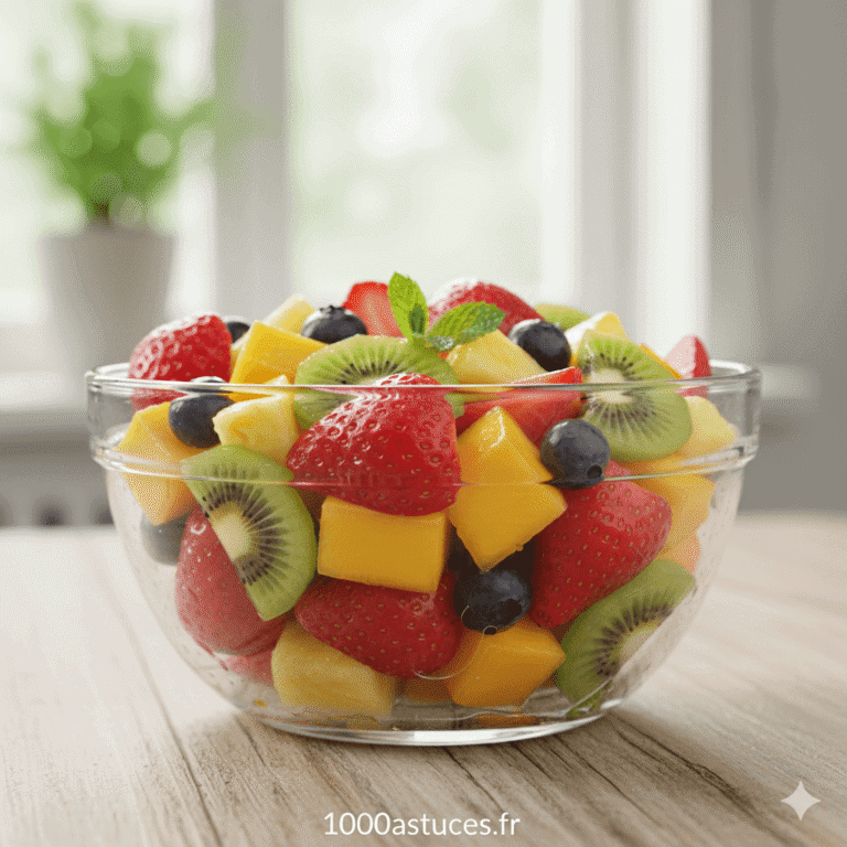 Vos fruits brunissent trop vite après les avoir coupés ? Découvrez des astuces naturelles pour éviter l’oxydation et garder vos fruits frais plus longtemps. Toutes les méthodes sont sur 1000astuces.fr. #fruits #conservation #antioxydation #cuisine #astucesmaison