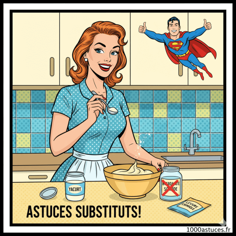 Plus de levure chimique sous la main ? Pas de panique ! Il existe des alternatives simples, naturelles et ultra‑efficaces pour faire lever vos gâteaux, muffins et pâtes maison. Poudre à lever maison, duo bicarbonate + citron, yaourt, aquafaba… découvrez les meilleures solutions pour réussir toutes vos recettes sans levure chimique. Le guide complet est sur 1000astuces.fr. #cuisine #astucescuisine #levurechimique #bicarbonate #pâtisserie #recettefacile #faitmaison