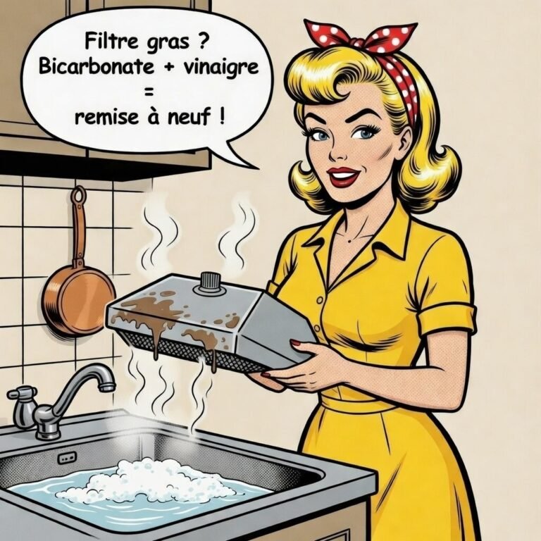 Du vinaigre blanc et du bicarbonate pour nettoyer filtre hotte
