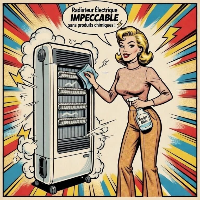 Mina pop nettoie un radiateur électrique vintage