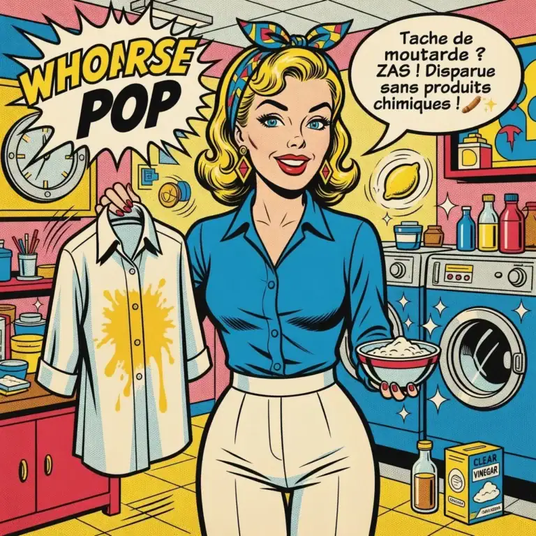 Mina montre comment enlever facilement une tache de moutarde d'un textile