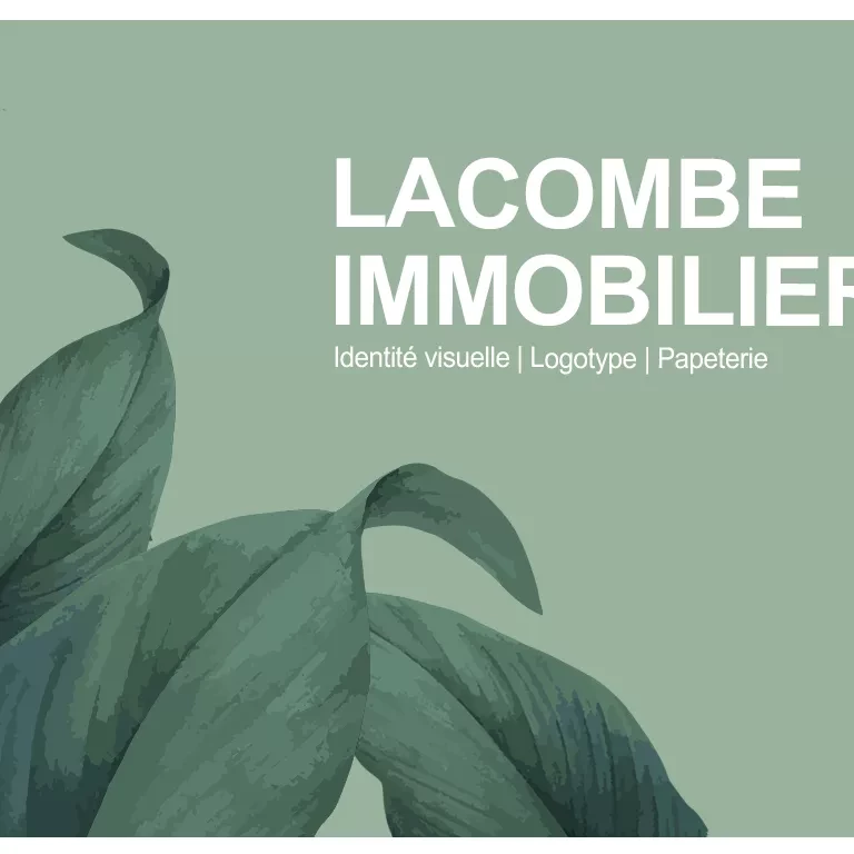 Lacombe immobilier identité visuelle logotype logo papeterie enseigne signalétique agence immobilière Albertville