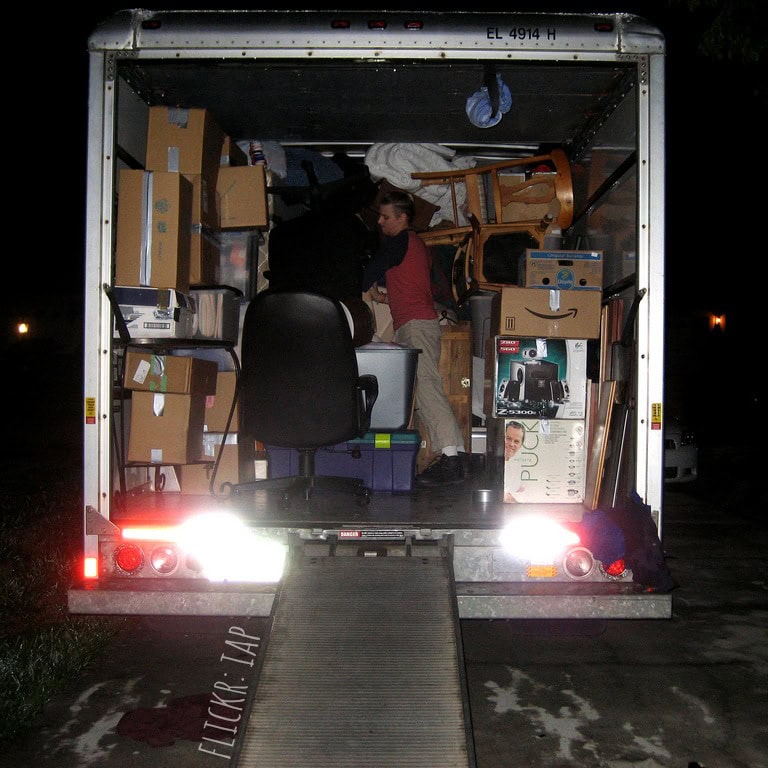 Night moving in orange country
