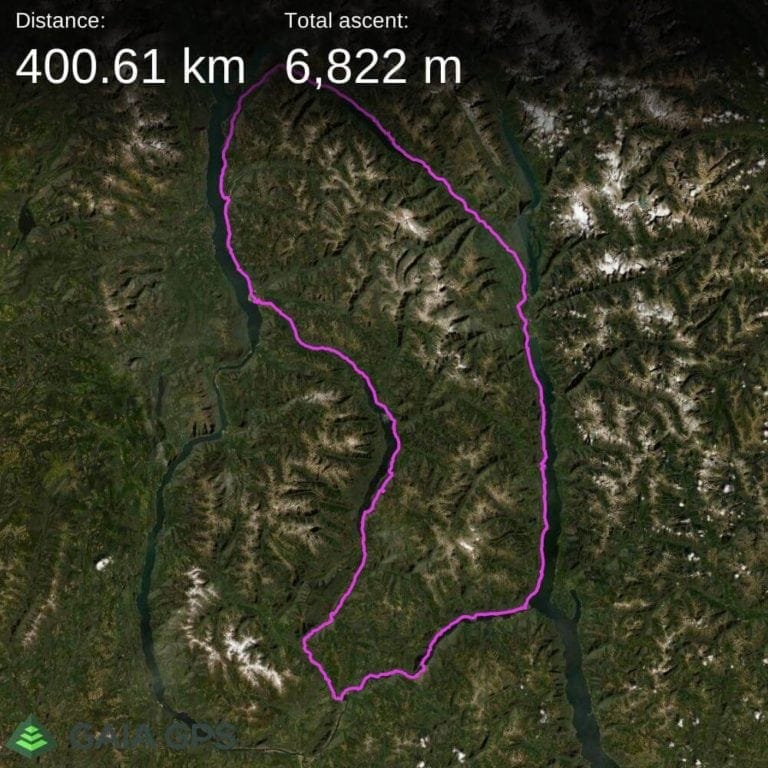 Satellite map of Trout Lake Loop motorcycle route