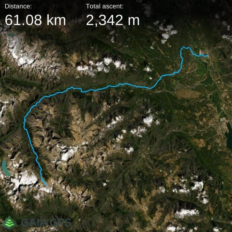 Satellite map of Farnham Glacier Motorcycle route