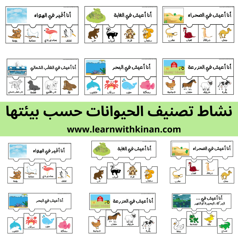 تصنيف الحيوانات حسب بيئتها