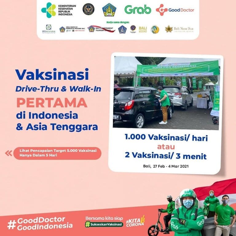 Grab and Good Doctor Vaccination Services Exceed 5,000 Doses in Bali (source: special) Grab and Good Doctor Vaccination Services Exceed 5,000 Doses in Bali