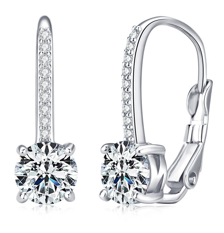 Moissanit Leverback Ohrringe Rivane aus 925 Sterling Silber
