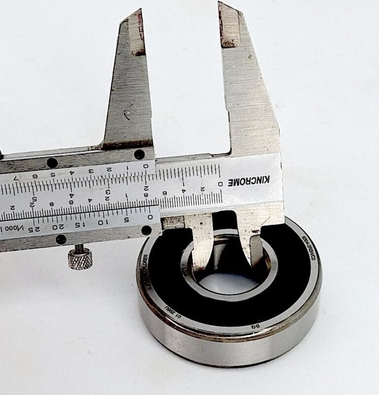measuring internal (shaft) diameter of a bearing with a vernier caliper