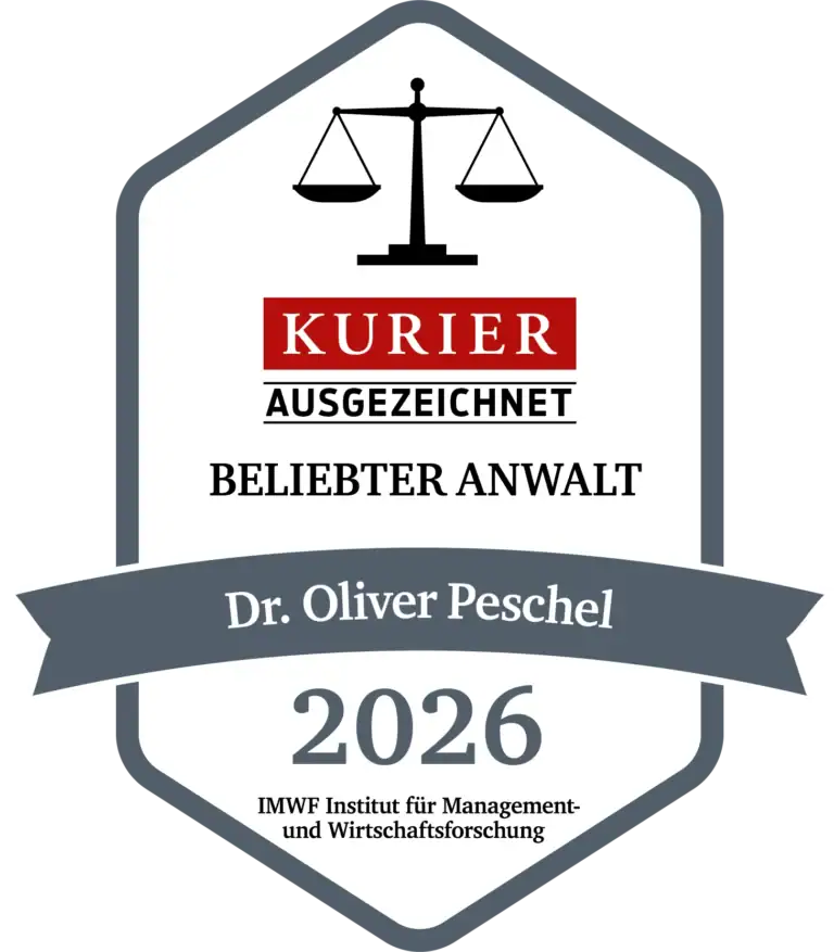 Gütesiegel "Beliebtester Anwalt" 2026 von Kurier
