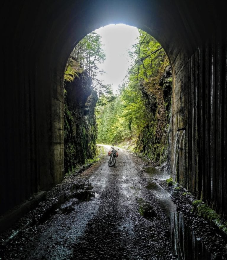 motorcycle in bulldog tunnel