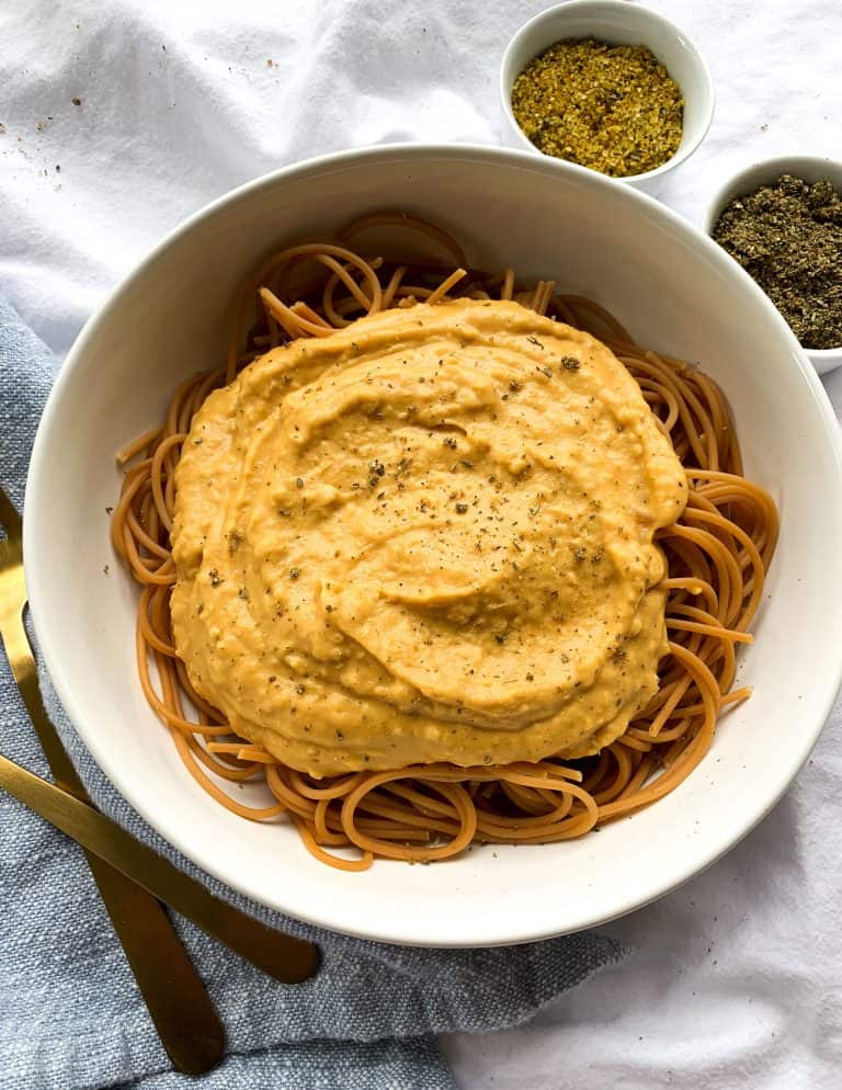 Creamy Vegan Sweet Potato Pasta Sauce in Under 30 Minutes