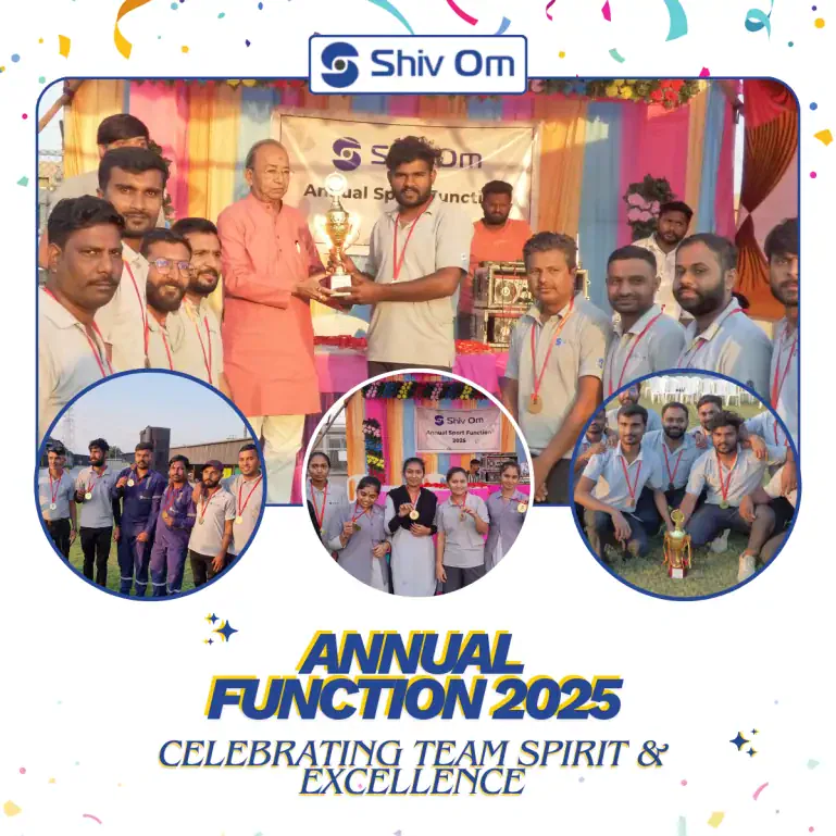 Shiv Om team celebrating Annual Function 2025 with group activities and team engagement