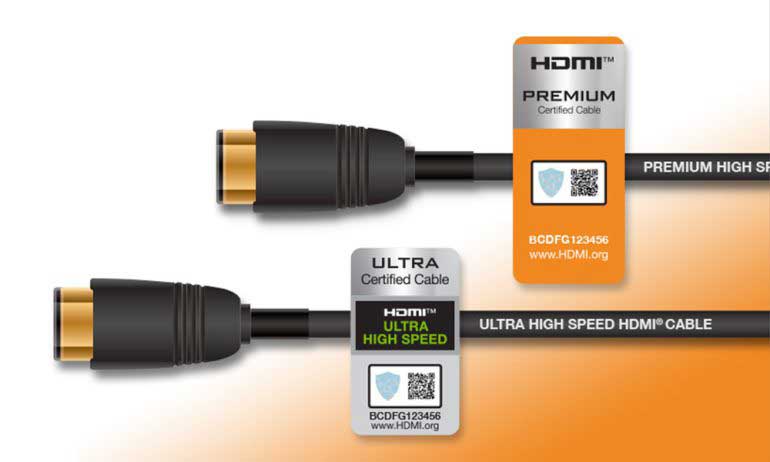 HDMI 2.0 против HDMI 2.1: какой кабель лучше купить? 1 Кабель HDMI 2.1, имеет надпись «Ultra-High-Speed HDMI»