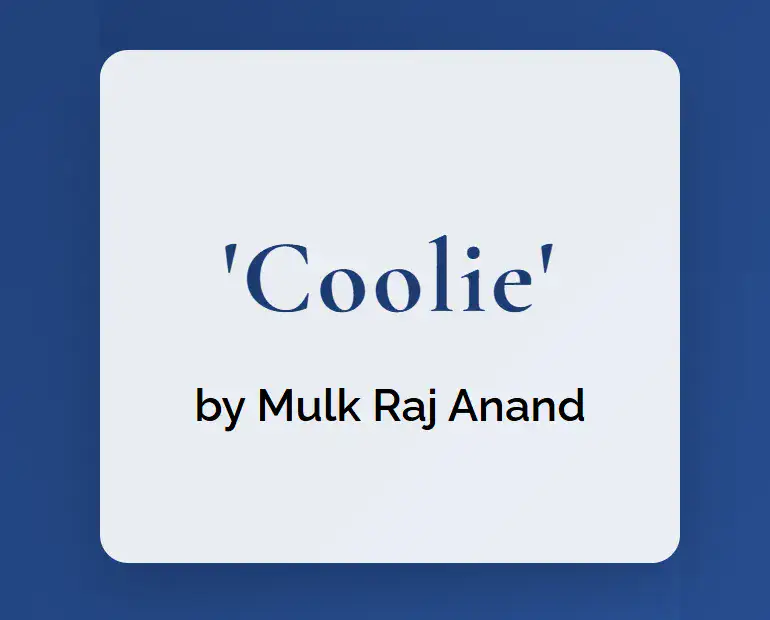Coolie by Mulk Raj Anand