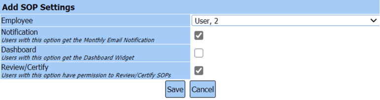 Add Settings to the Standard Operating Procedure Tool