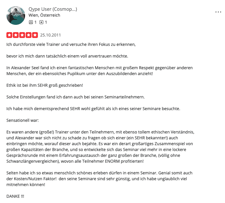 Rezension von Quype