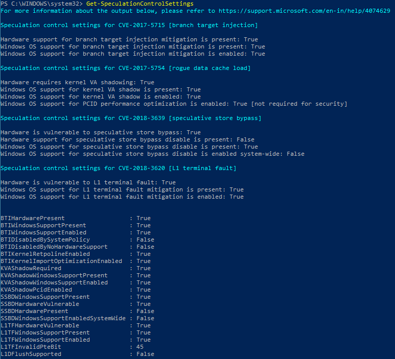 Retpoline activado en Windows 10