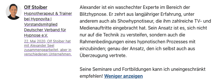 Rezension von Olf Stoiber