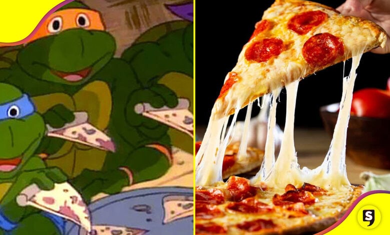 Caricaturas amantes la pizza