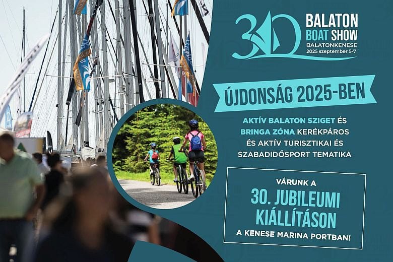 A 30. Balaton Boat Show 2025. szeptemberi promóciós plakátja a rendezvény időpontjával és helyszínével.