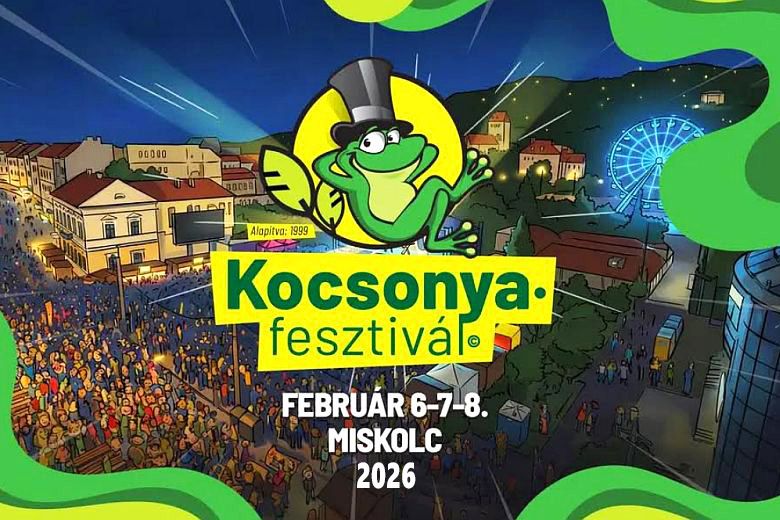 Miskolci Kocsonyafesztivál 2026 meghívó plakát február 6–8. közötti eseményre