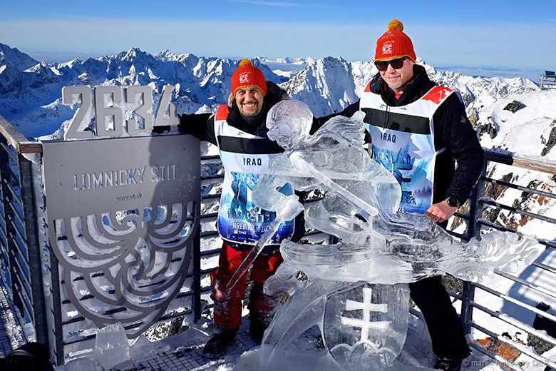 Petra Vlhová jégszobra az iraki csapat alkotásában a Tatry Ice Master 2026 versenyen.