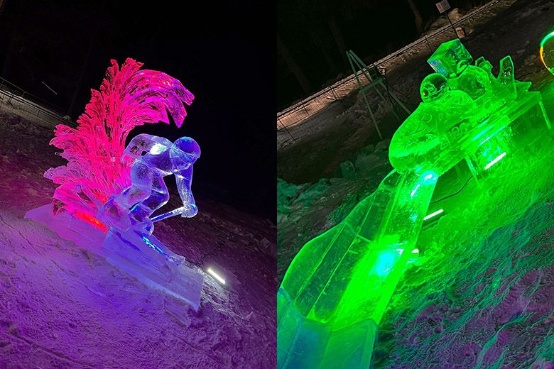 Petra Vlhová jégszobra az iraki csapat alkotásában a Tatry Ice Master 2026 versenyen.