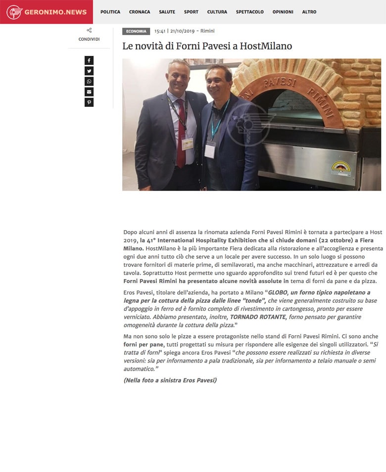 Forni Pavesi Rimini - Host Milano