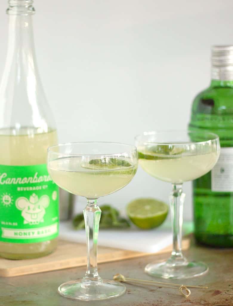 The world's EASIEST craft cocktail: only TWO ingredients are all that stands between you and a perfect Basil Gimlet recipe.