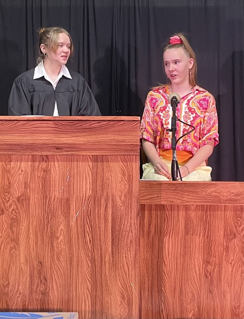 Order in the Court cast members at Martin Luther School