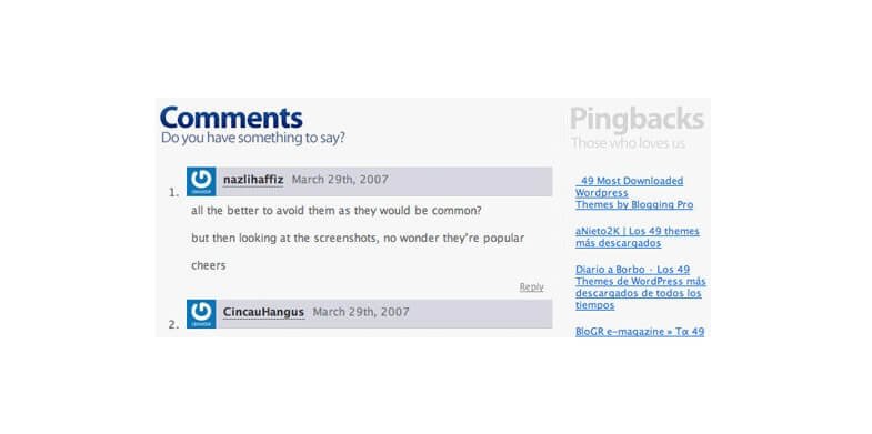 Separating Comments