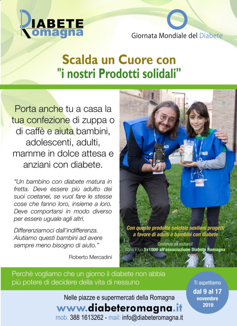 Diabete Romagna E Giornata Mondiale Del Diabete 2019, Per Il Quinto Anno Dal 9 Novembre Al 17 Novembre Oltre Duecento Volontari In Tutta La Romagna Con Stand Informativi E Prodotti Solidali