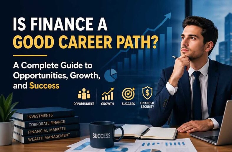 Finance career growth concept with professional analyzing data