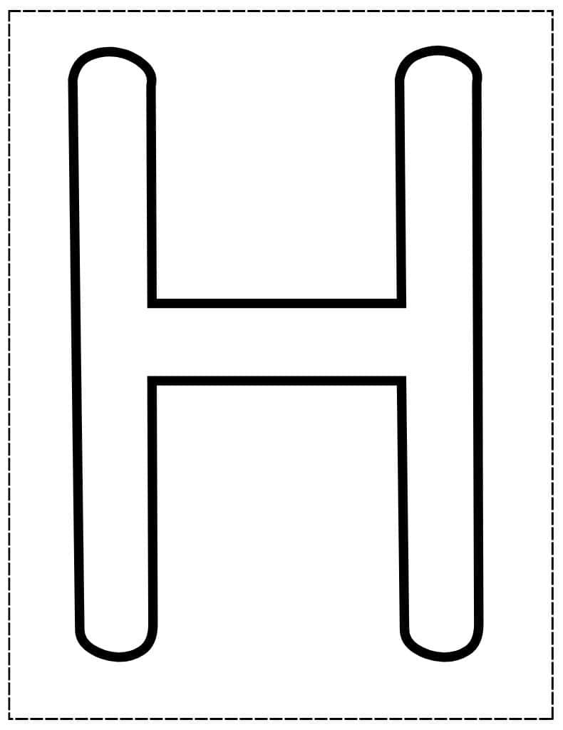 large capital H bubble letter