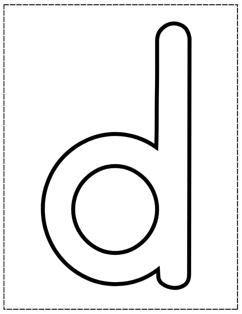 large lowercase d bubble letter