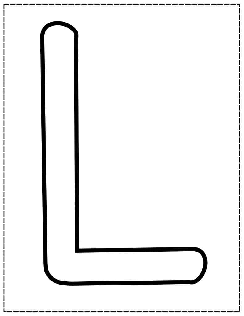 large capital L bubble letter