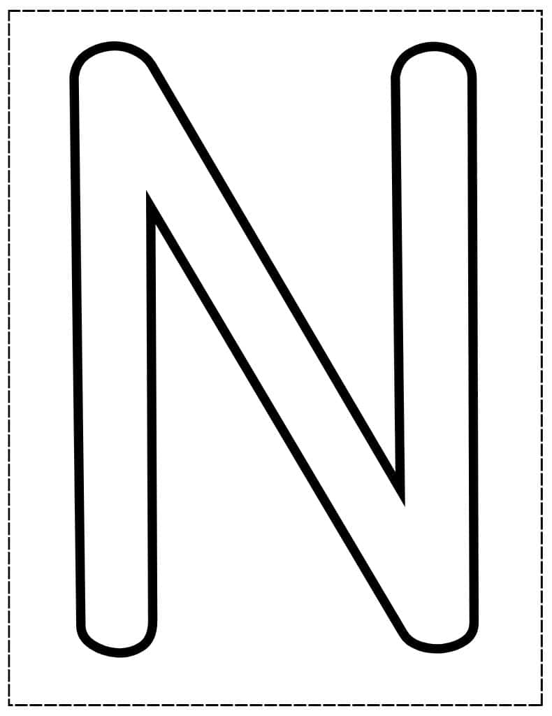 large capital N bubble letter