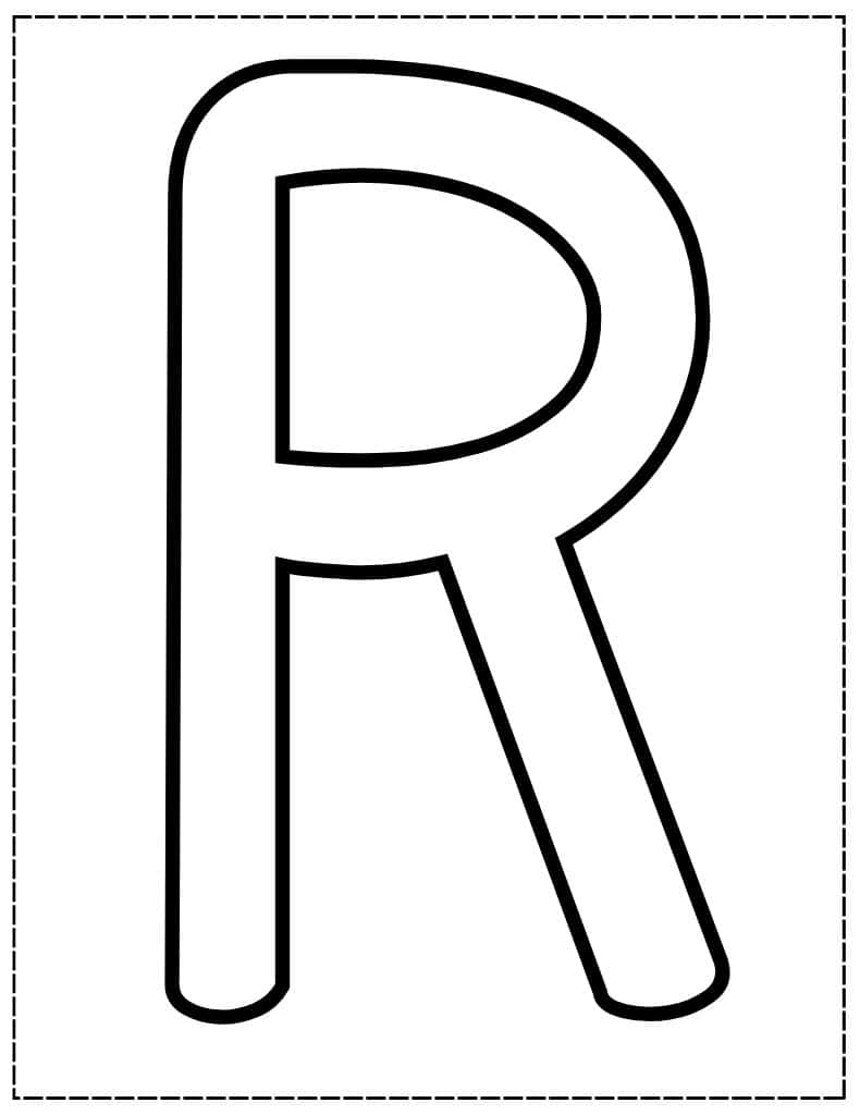 large capital R bubble letter
