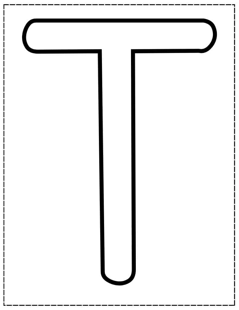 large capital T bubble letter