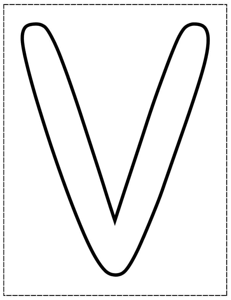 large capital v bubble letter