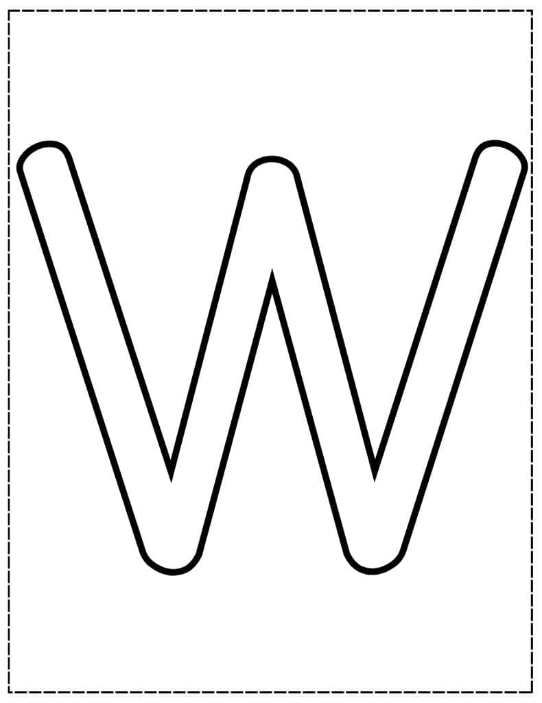 large uppercase w printable