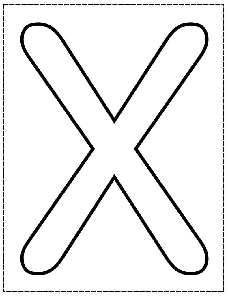 large capital x bubble letter