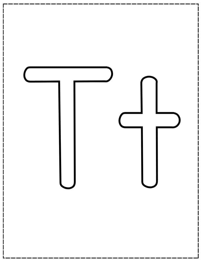 capital and lowercase t bubble letters